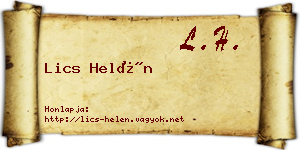 Lics Helén névjegykártya